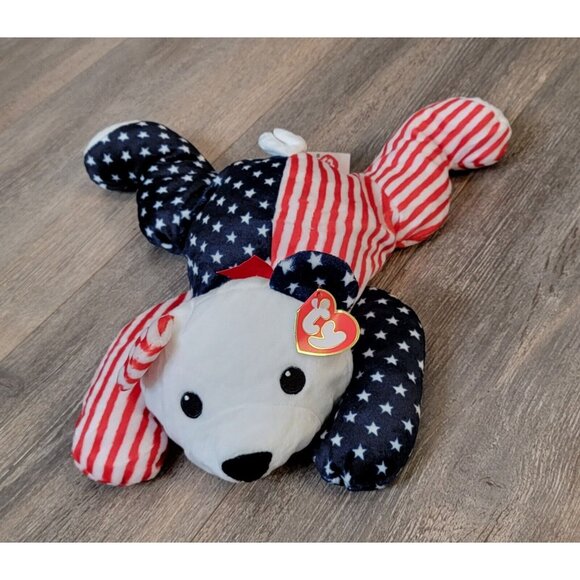 Vintage 1999 Ty Pillow Pal Sparkler Patriotic Bear Plush Stuffed Animal Toy - Picture 2 of 10